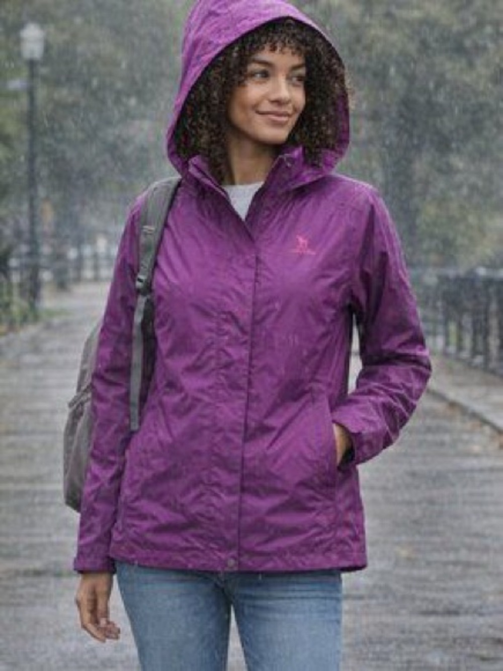 Camel Crown Women's Size Small Purple Windbreaker Hooded Rain Jacket